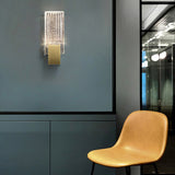 Modern Gold Crystal LED Wall Sconce for Bedside Staircase and Aisle Lighting