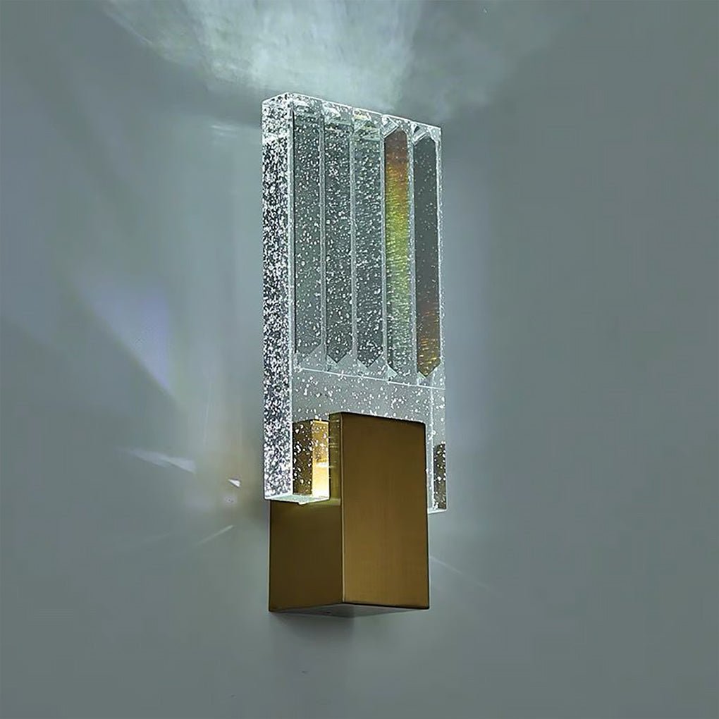 Modern Gold Crystal LED Wall Sconce for Bedside Staircase and Aisle Lighting