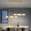 Modern Gold Crystal Linear LED Chandelier with Three Step Dimming for Dining Room