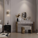 Modern Gold Crystal Wall Sconce Set of 2 Vertical Integrated LED Indoor Lighting Fixture
