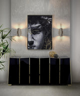 Modern Gold Crystal Wall Sconce Set of 2 Vertical Integrated LED Indoor Lighting Fixture
