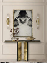 Modern Gold Crystal Wall Sconce Set of 2 Vertical Integrated LED Indoor Lighting Fixture