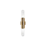 Modern Gold Crystal Wall Sconce Set of 2 Vertical Integrated LED Indoor Lighting Fixture