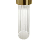 Modern Gold Crystal Wall Sconce Set of 2 Vertical Integrated LED Indoor Lighting Fixture