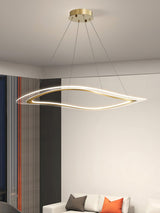 Modern Gold Curved LED Chandelier Acrylic Flush Mount Ceiling Light Marques