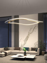 Modern Gold Curved LED Chandelier Acrylic Flush Mount Ceiling Light Marques