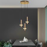Modern Gold Cylinder LED Pendant Lighting for Kitchen Island and Living Room Adjustable Nordic Hanging Lamp