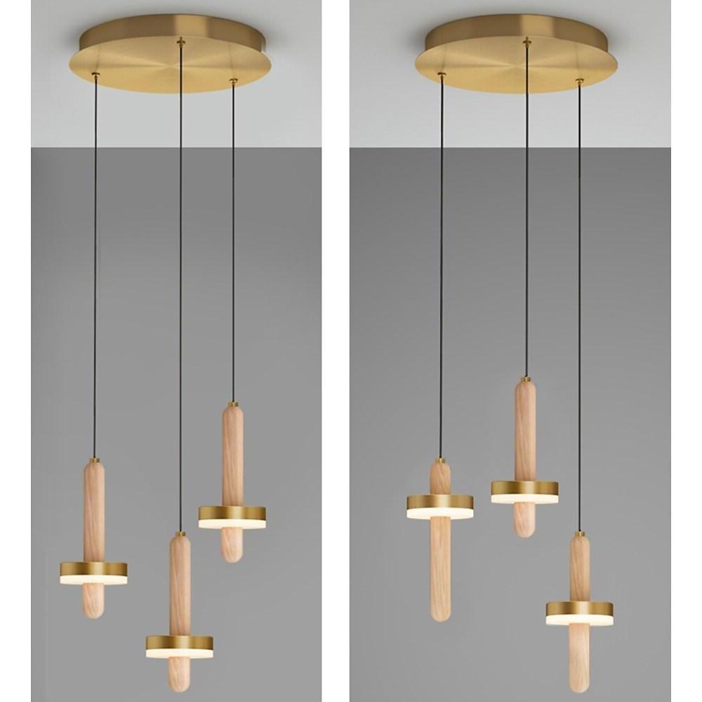 Modern Gold Cylinder LED Pendant Lighting for Kitchen Island and Living Room Adjustable Nordic Hanging Lamp