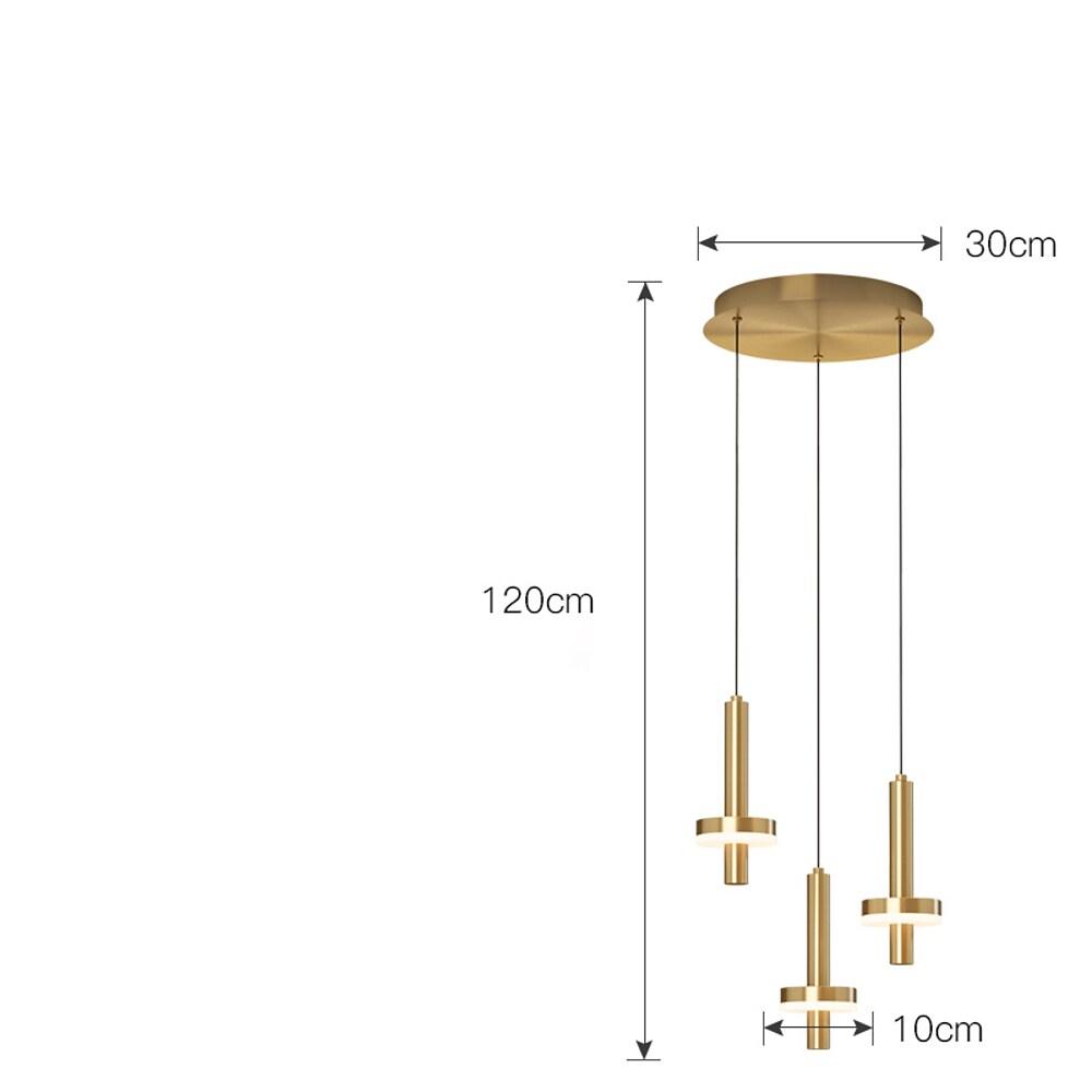 Modern Gold Cylinder LED Pendant Lighting for Kitchen Island and Living Room Adjustable Nordic Hanging Lamp