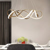Modern Gold Dimmable LED Round Chandelier Aluminum Geometric Ceiling Light Fixture