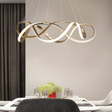 Modern Gold Dimmable LED Round Chandelier Aluminum Geometric Ceiling Light Fixture