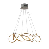 Modern Gold Dimmable LED Round Chandelier Aluminum Geometric Ceiling Light Fixture