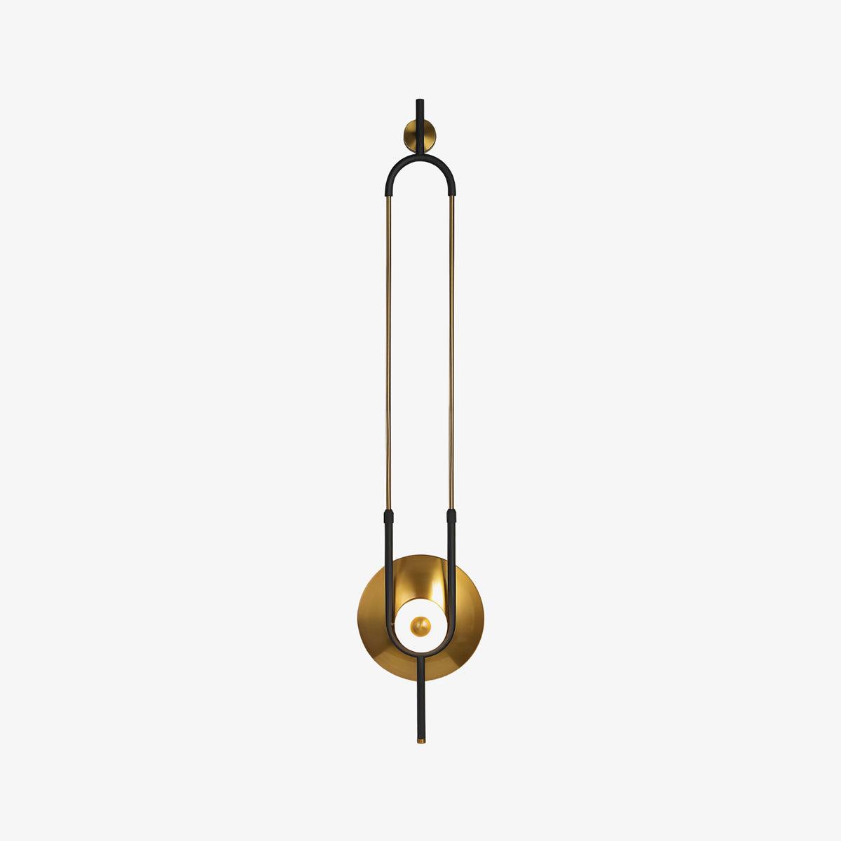 Modern Gold Ellipse Ring Marble LED Wall Sconce Tall Luxury Interior Accent Light