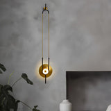Modern Gold Ellipse Ring Marble LED Wall Sconce Tall Luxury Interior Accent Light