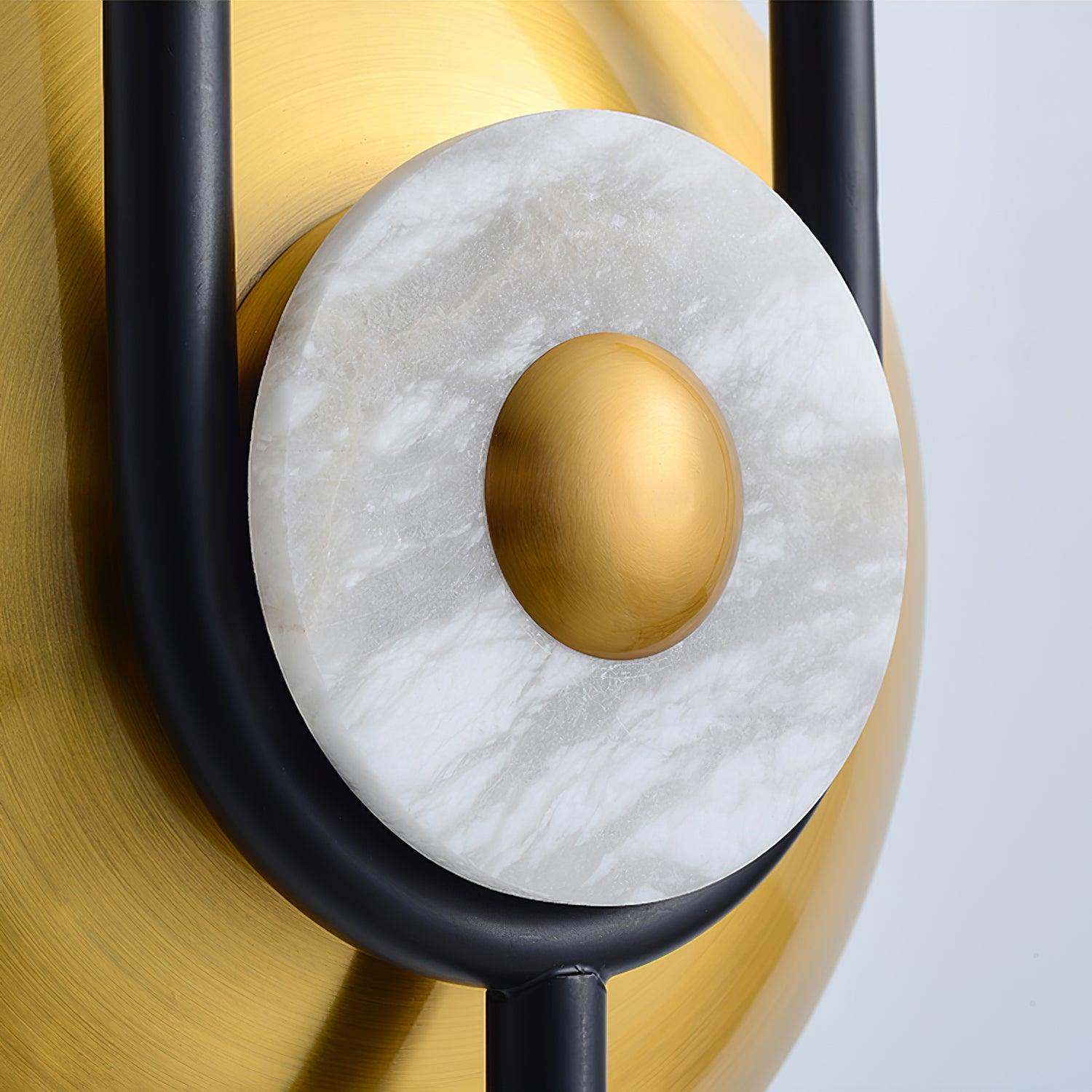 Modern Gold Ellipse Ring Marble LED Wall Sconce Tall Luxury Interior Accent Light
