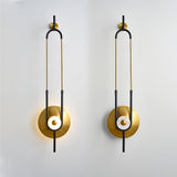 Modern Gold Ellipse Ring Marble LED Wall Sconce Tall Luxury Interior Accent Light