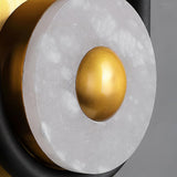 Modern Gold Ellipse Ring Marble LED Wall Sconce Tall Luxury Interior Accent Light
