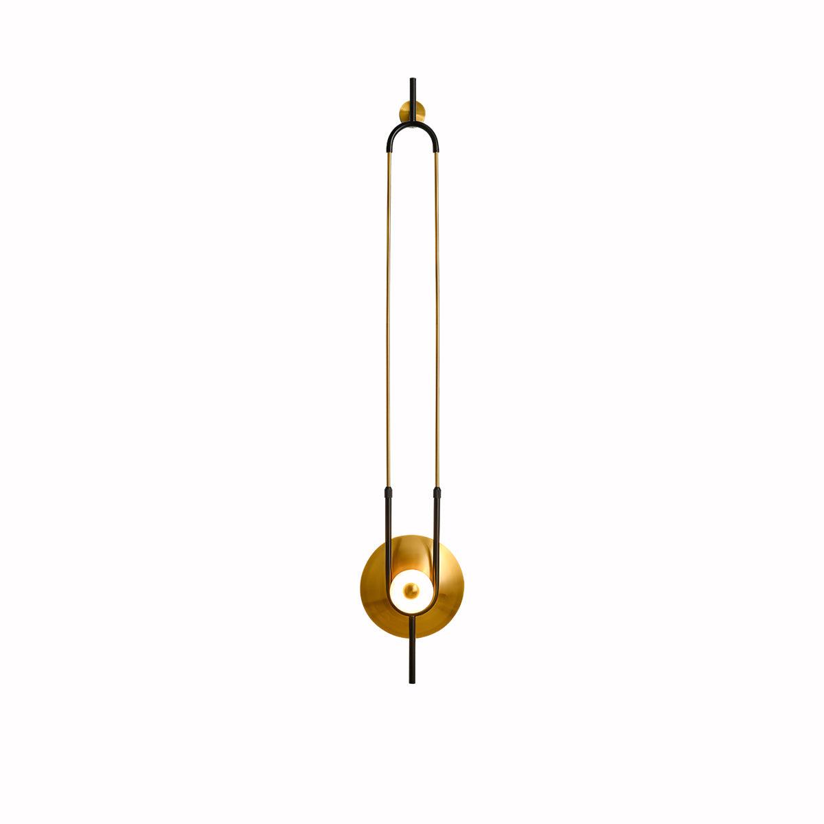 Modern Gold Ellipse Ring Marble LED Wall Sconce Tall Luxury Interior Accent Light