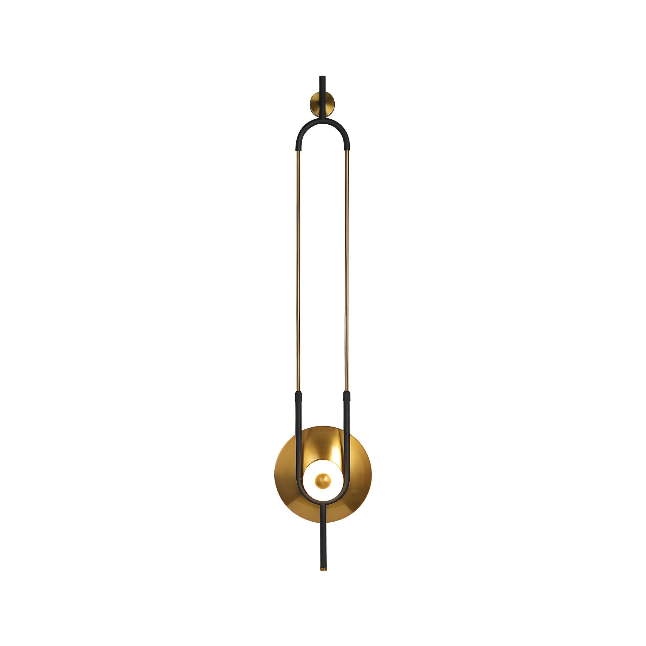 Modern Gold Ellipse Ring Marble LED Wall Sconce Tall Luxury Interior Accent Light