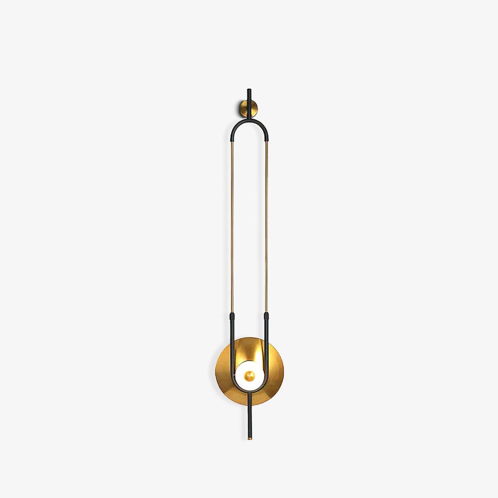 Modern Gold Ellipse Ring Marble LED Wall Sconce Tall Luxury Interior Accent Light