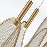 Modern Gold Fan Shape Pendant Light Integrated LED Tropical Design Chandelier