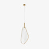 Modern Gold Fan Shape Pendant Light Integrated LED Tropical Design Chandelier