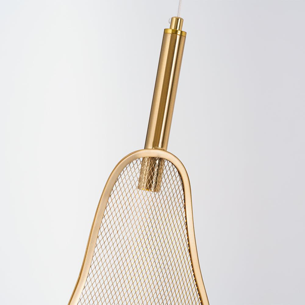 Modern Gold Fan Shape Pendant Light Integrated LED Tropical Design Chandelier