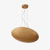 Modern Gold Foil Gong Pendant Lamp Minimalist LED Circular Hanging Light