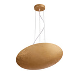 Modern Gold Foil Gong Pendant Lamp Minimalist LED Circular Hanging Light