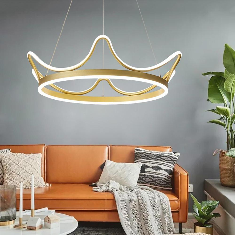 Modern Gold Geometric LED Pendant Light Nordic Hanging Island Chandelier for Dining Room Living Room