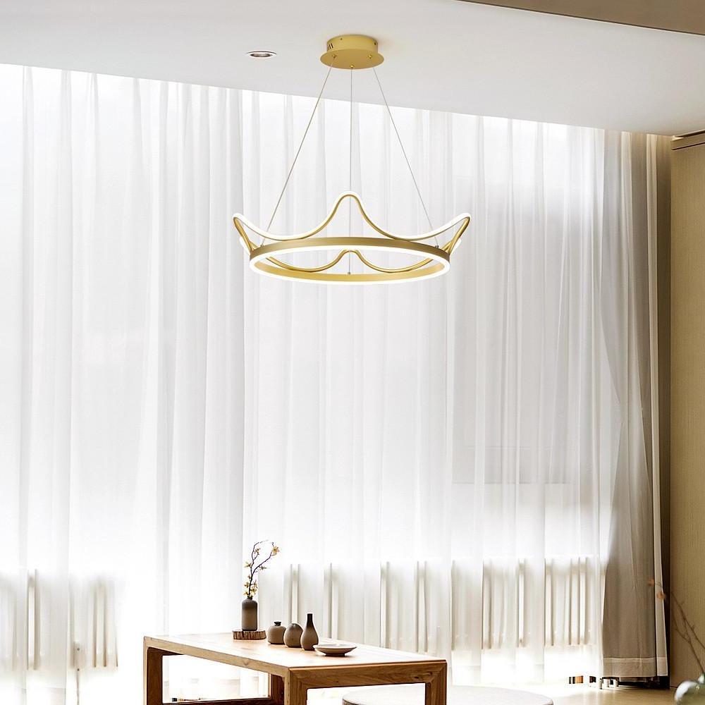 Modern Gold Geometric LED Pendant Light Nordic Hanging Island Chandelier for Dining Room Living Room