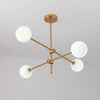 Modern Gold Geometric Sputnik Chandelier 4 Light LED Master Bedroom Ceiling Lighting