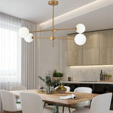 Modern Gold Geometric Sputnik Chandelier 4 Light LED Master Bedroom Ceiling Lighting