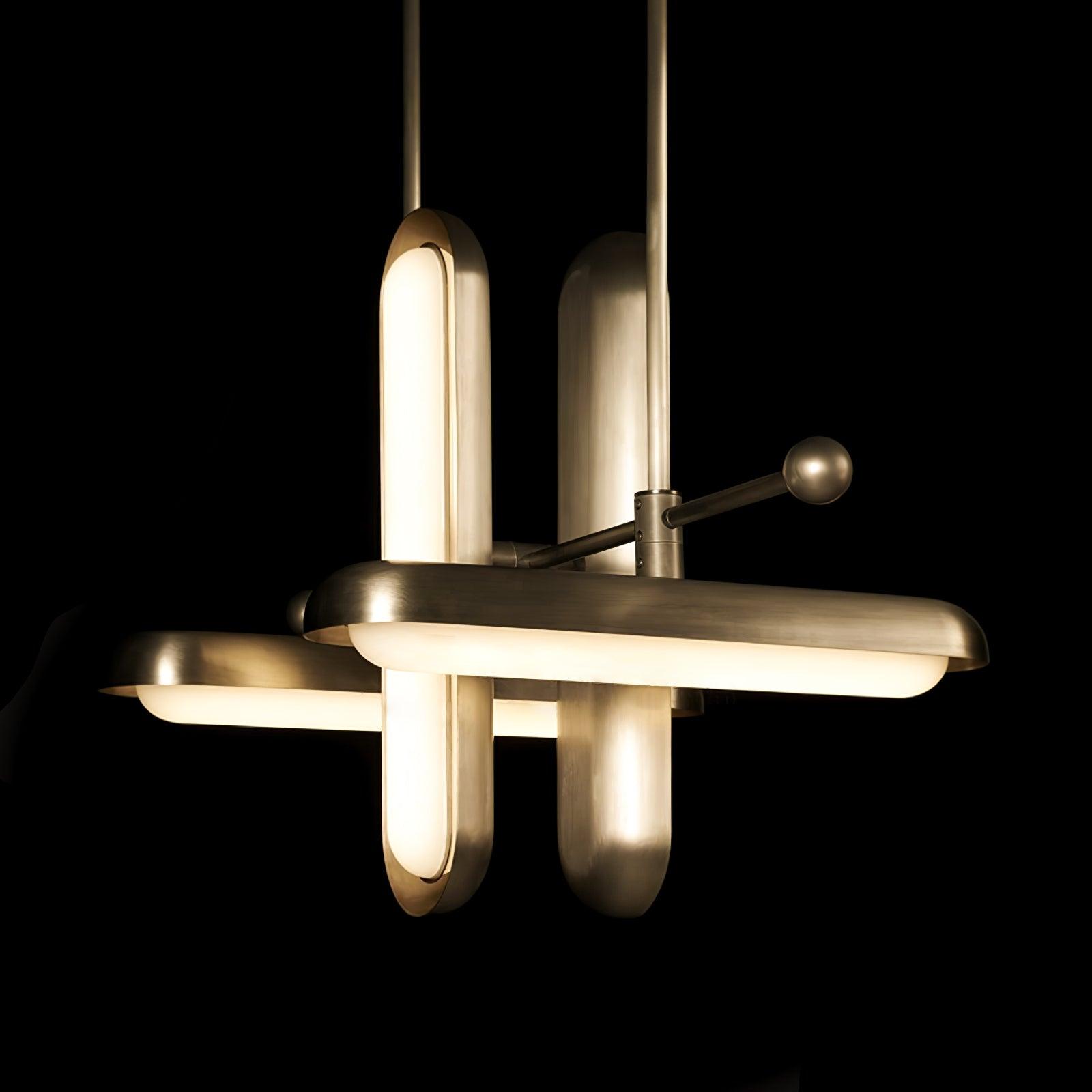 Modern Gold Glass Capsule LED Chandelier Pendant Light for Luxury Interiors