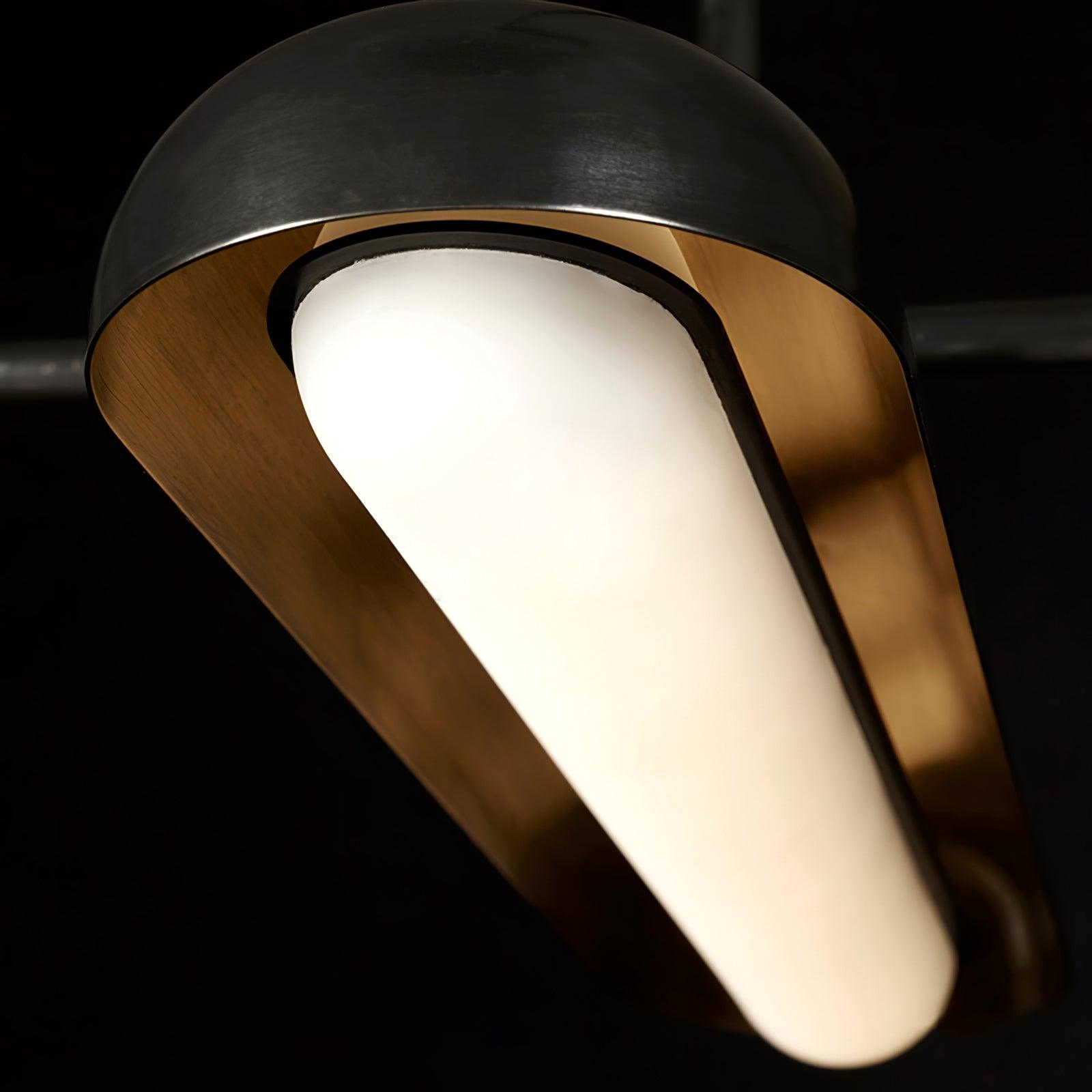 Modern Gold Glass Capsule LED Chandelier Pendant Light for Luxury Interiors