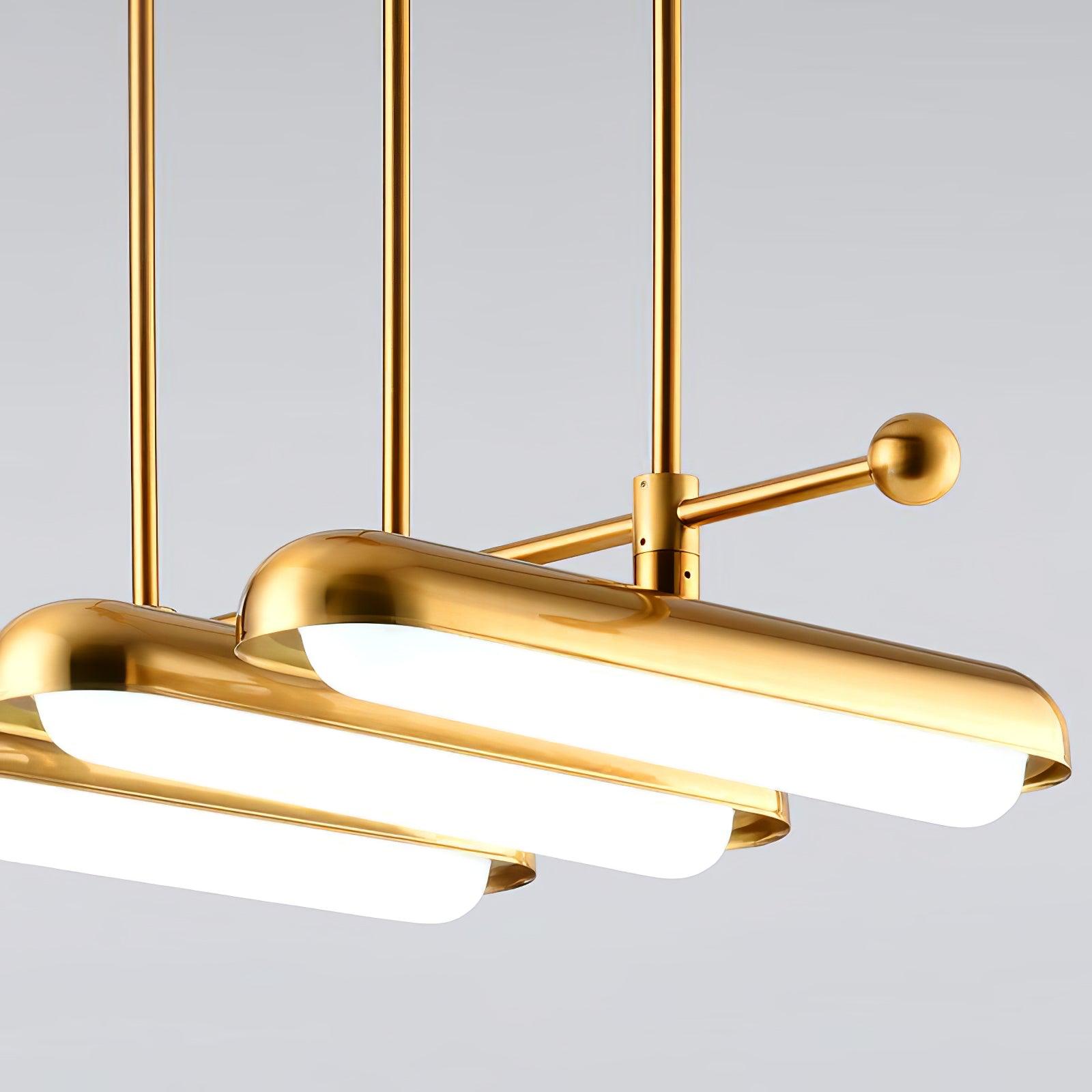 Modern Gold Glass Capsule LED Chandelier Pendant Light for Luxury Interiors