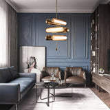 Modern Gold Glass Capsule LED Chandelier Pendant Light for Luxury Interiors