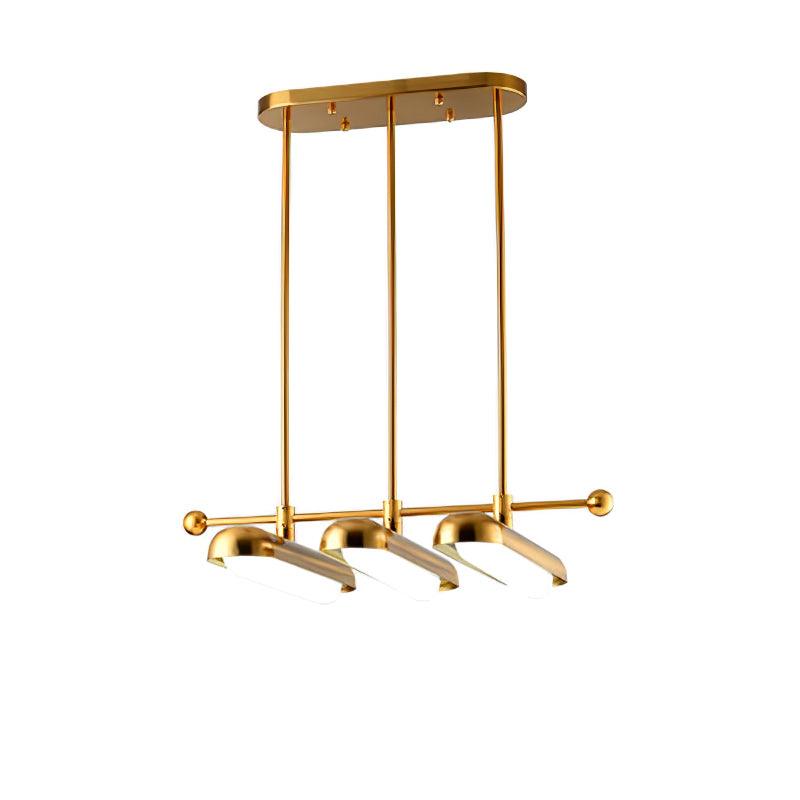 Modern Gold Glass Capsule LED Chandelier Pendant Light for Luxury Interiors