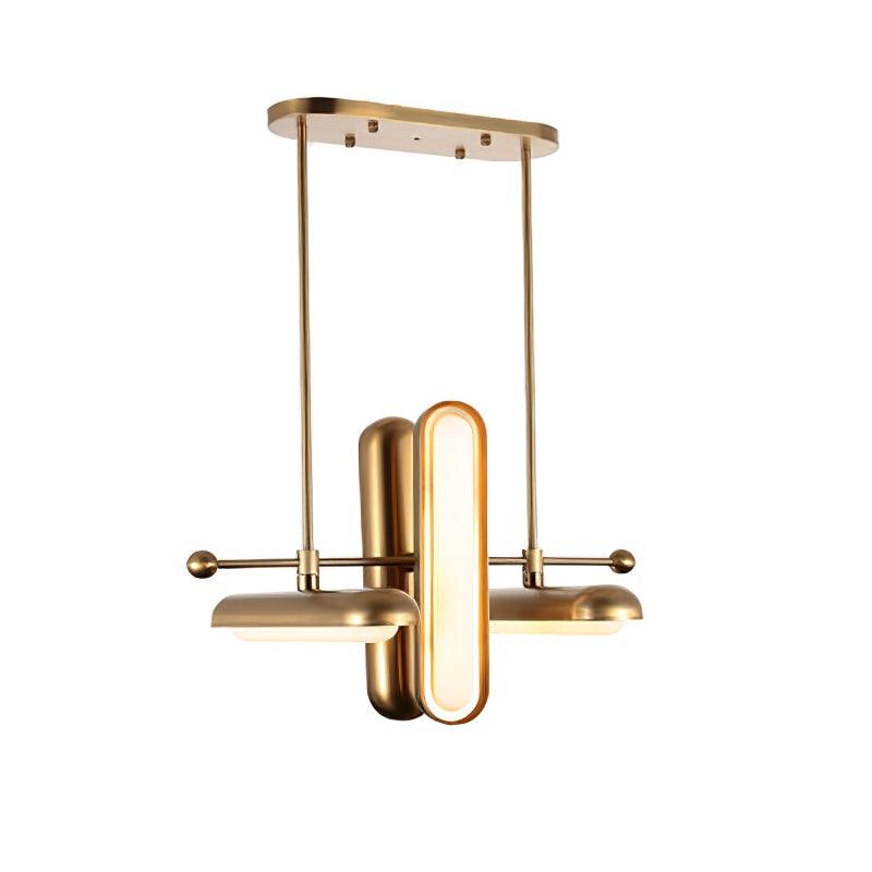 Modern Gold Glass Capsule LED Chandelier Pendant Light for Luxury Interiors