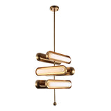 Modern Gold Glass Capsule LED Chandelier Pendant Light for Luxury Interiors