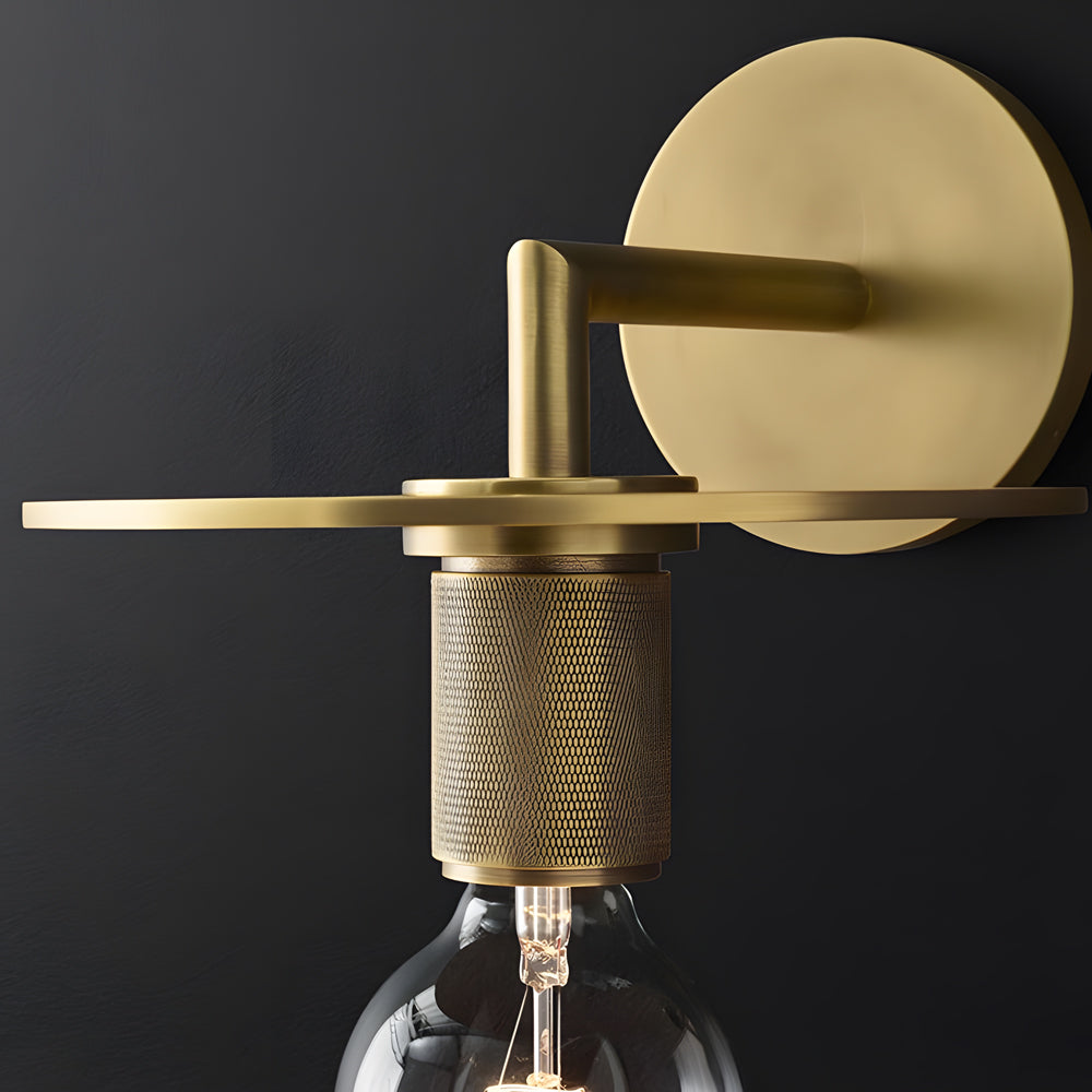 Modern Gold Glass Shade Wall Sconce LED Postmodern Minimalist Hardware Wall Lamp