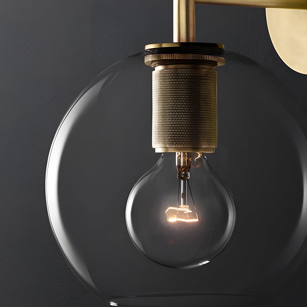 Modern Gold Glass Shade Wall Sconce LED Postmodern Minimalist Hardware Wall Lamp