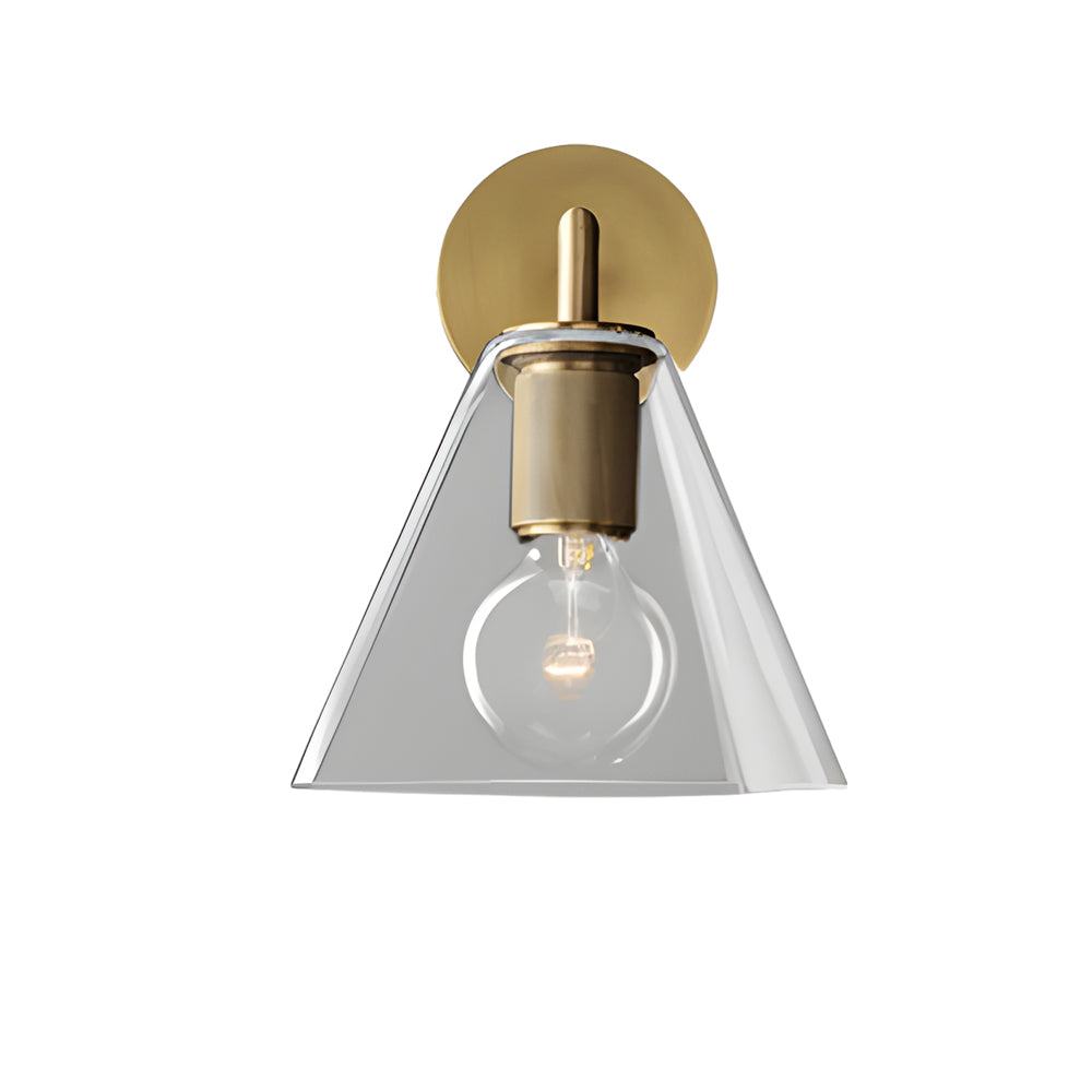 Modern Gold Glass Shade Wall Sconce LED Postmodern Minimalist Hardware Wall Lamp