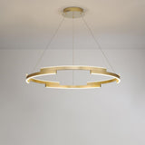 Modern Gold Interlocking Ring LED Chandelier Luxury Circular Pendant Lighting for Living Room