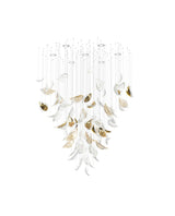 Modern Gold Leaf Chandelier Large Floating Leaves LED Ceiling Light Fixture