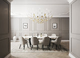 Modern Gold Leaf Chandelier Large Floating Leaves LED Ceiling Light Fixture