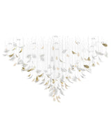 Modern Gold Leaf Chandelier Large Floating Leaves LED Ceiling Light Fixture