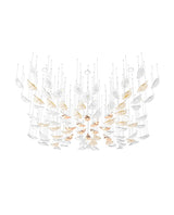Modern Gold Leaf Chandelier Large Floating Leaves LED Ceiling Light Fixture