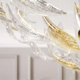 Modern Gold Leaf Chandelier Large Floating Leaves LED Ceiling Light Fixture