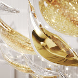 Modern Gold Leaf Chandelier Large Floating Leaves LED Ceiling Light Fixture